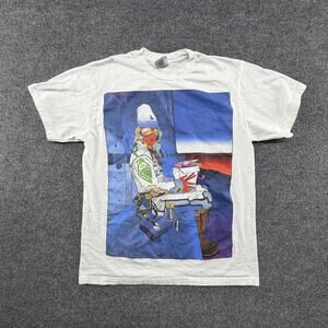 Moebius Starwatcher Shirt Mens Large White Big Print Szechuan Market Vintage